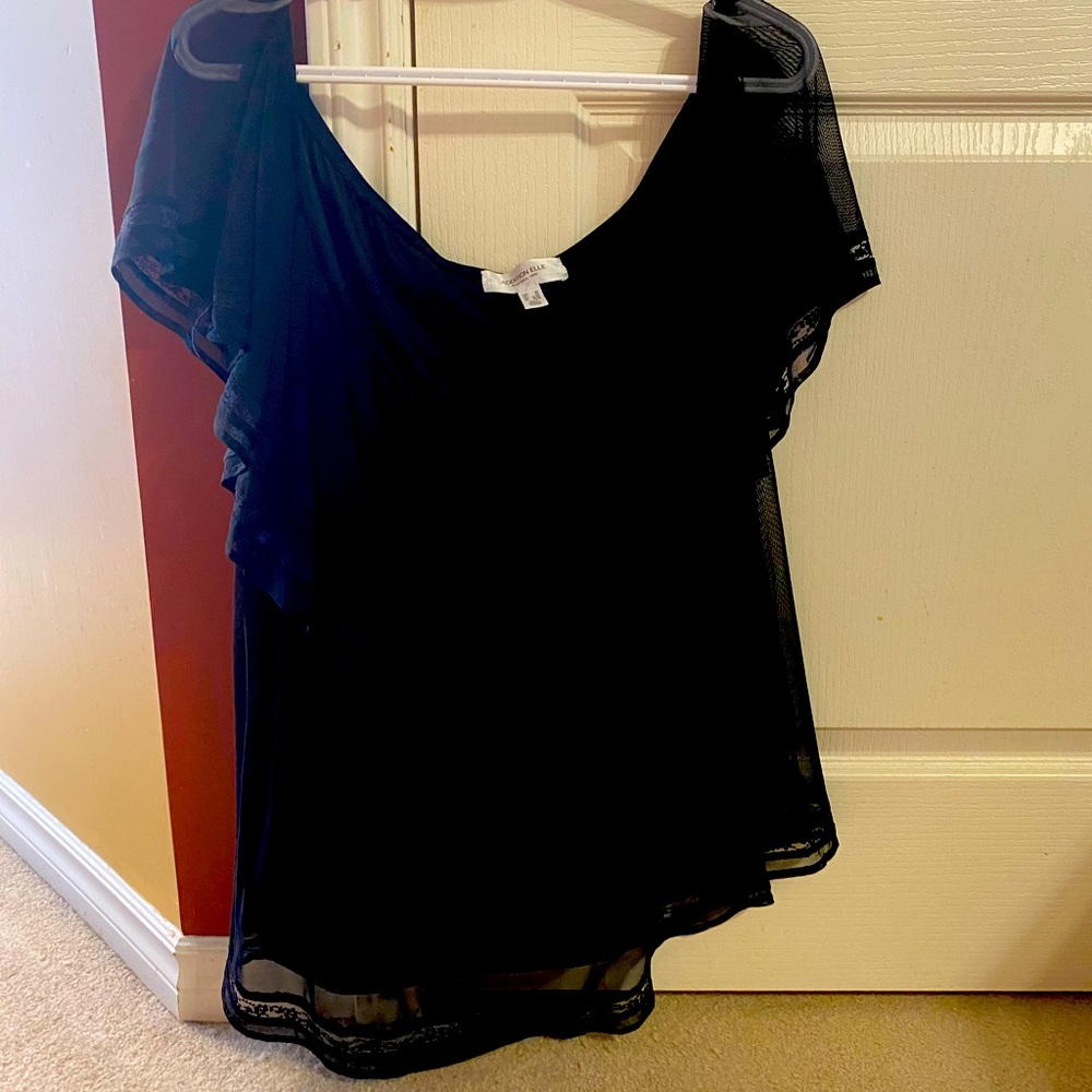 Beautiful Off the Shoulder Black Blouse